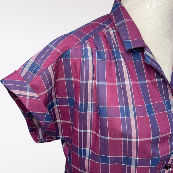 Vintage Koret City Blues Short Sleeve Button Down Shirt Union Made Size Medium - Picture 7 of 9